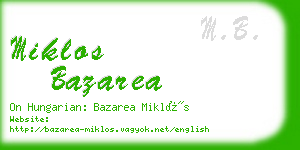 miklos bazarea business card